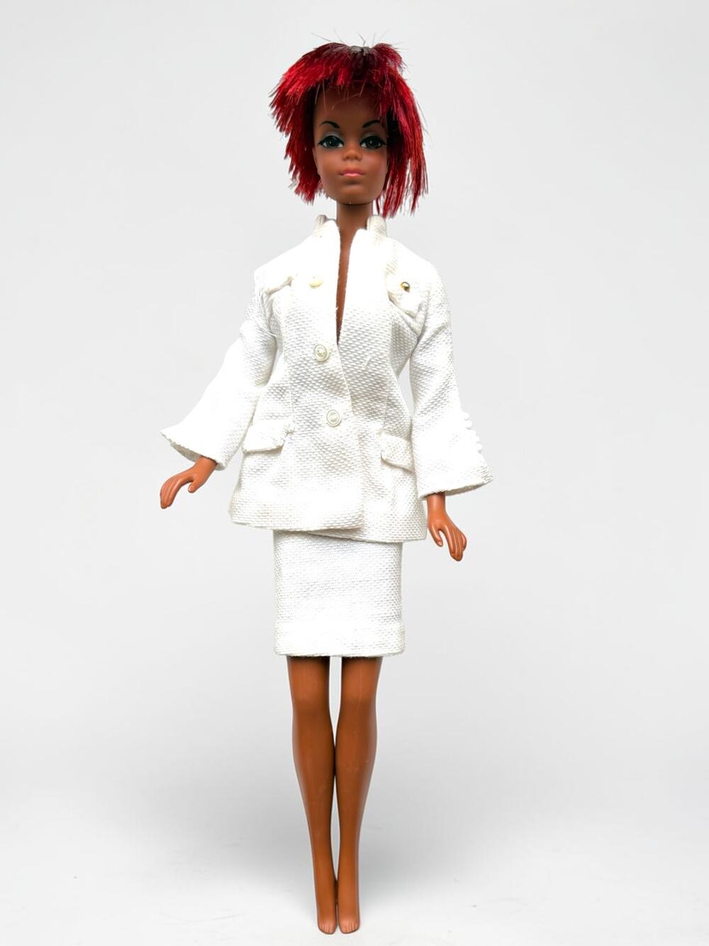 Vintage Barbie 60s Julia Nurse AA Black TNT Doll Outfit 1127 Red Hair Japan